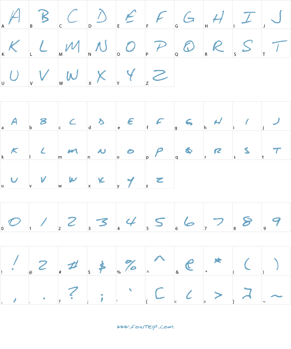 DJB About a Boy Font Character